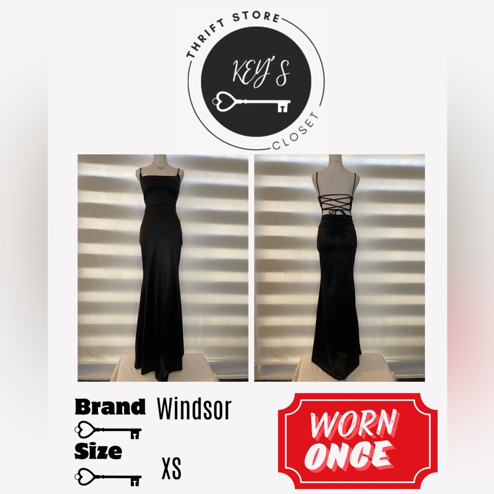 Backless cross strap black dress